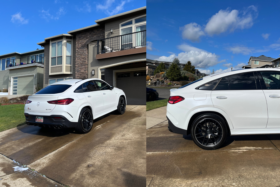 White Mercedes-AMG GLE 63 bi-monthly maintenance detail in Happy Valley OR by Cruz Detailing